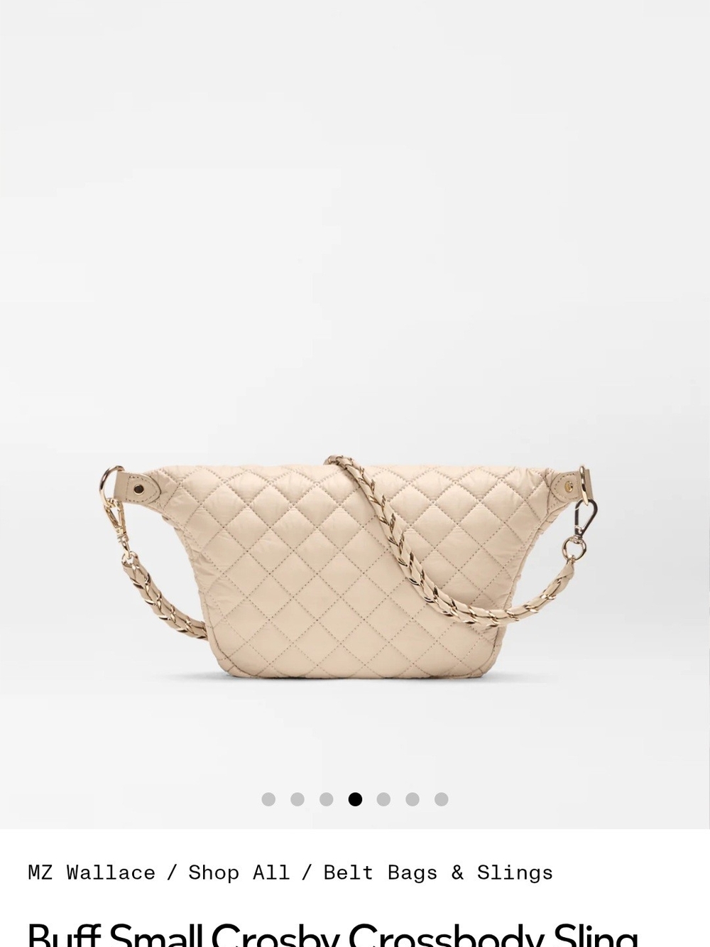 MZ Wallace Cream Quilted Crosby Crossbody Sling - Picture 2 of 13